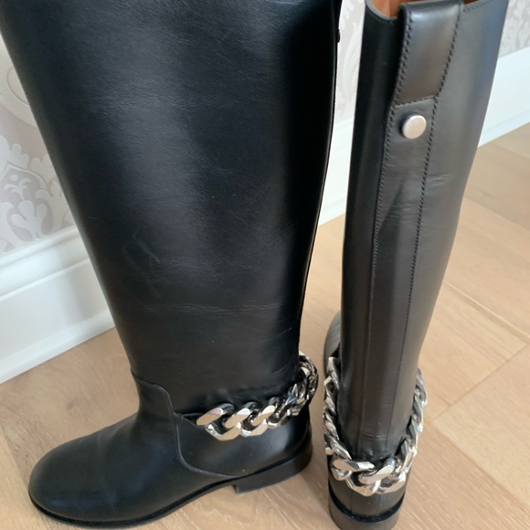 Authentic Givenchy Laura silver chain tall boots - Picture 5 of 8
